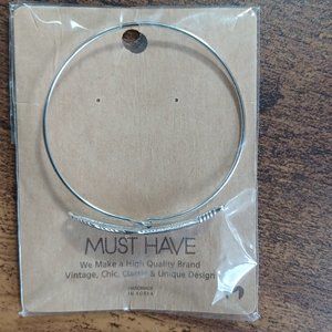 Must Have Feather Bangle, Silver - Free with bundle!